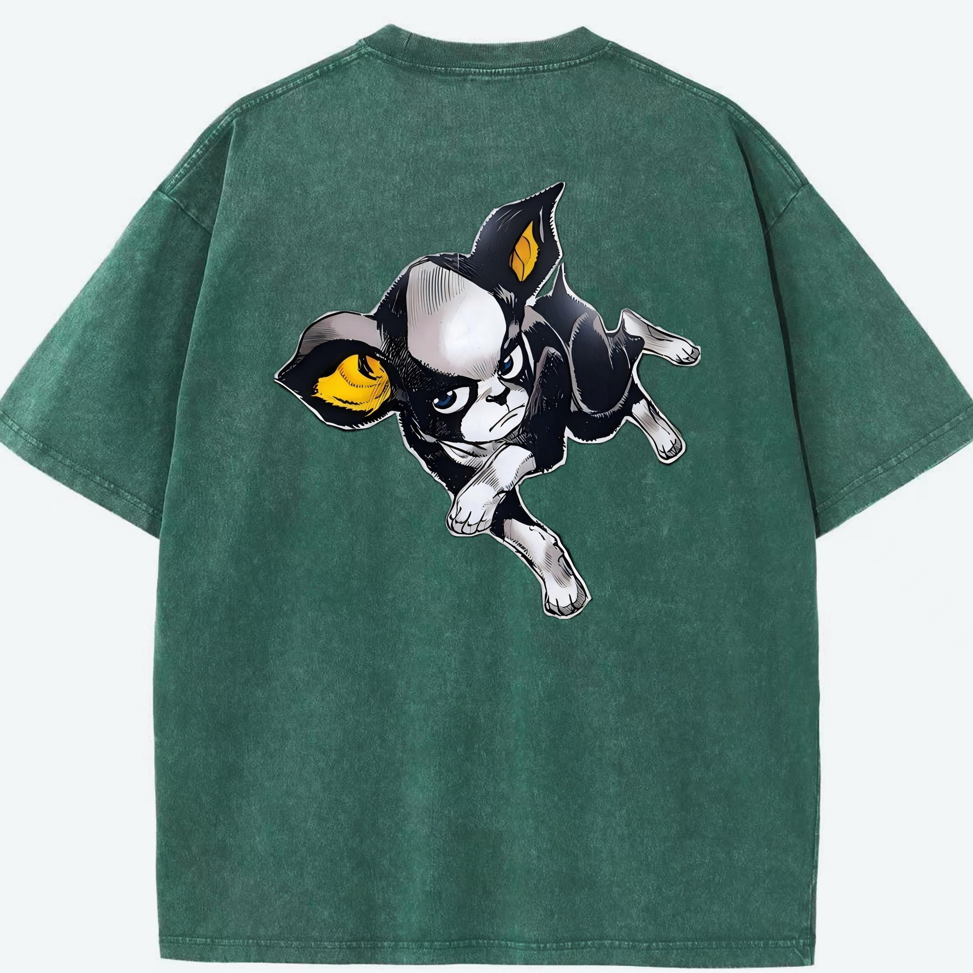 （画像用） ジョジョの奇妙な冒険 イギー JoJo's Bizarre Adventure Iggy 綿100% ヴィンテージ風 半袖Tシャツ（背面プリント）